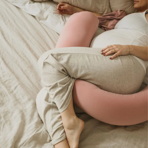 Experience Ultimate Comfort with the Cuddobaby Cooling Pregnancy Pillow – 5-Point Support for Back & Belly, Perfect for Tummy Time & Family Use, with Washable Cover!