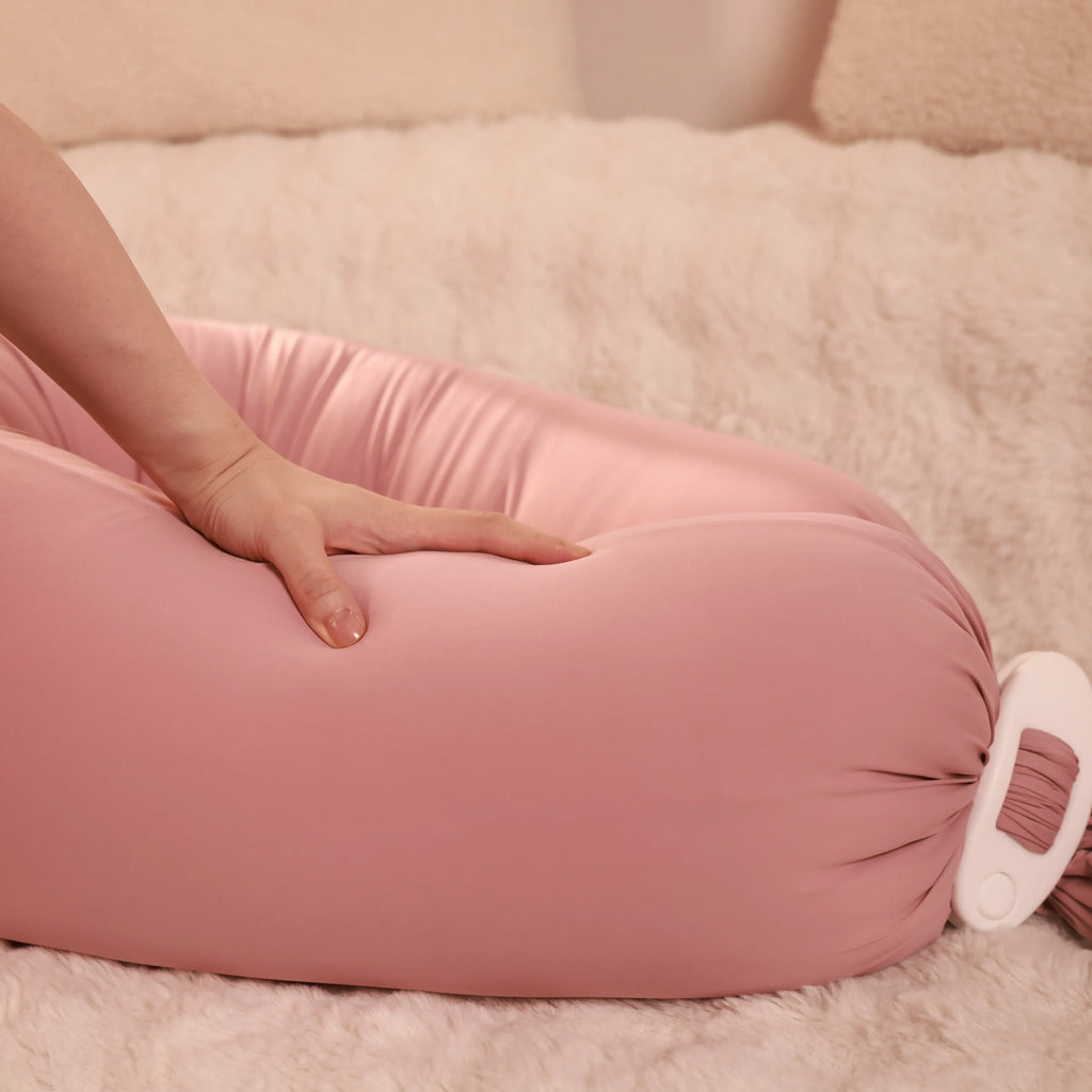 Experience Ultimate Comfort with the Cuddobaby Cooling Pregnancy Pillow – 5-Point Support for Back & Belly, Perfect for Tummy Time & Family Use, with Washable Cover!