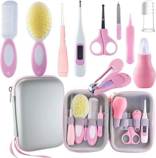 Complete 10-in-1 Baby Grooming Kit - Essential Care Tools for Newborns & Toddlers (Pink)