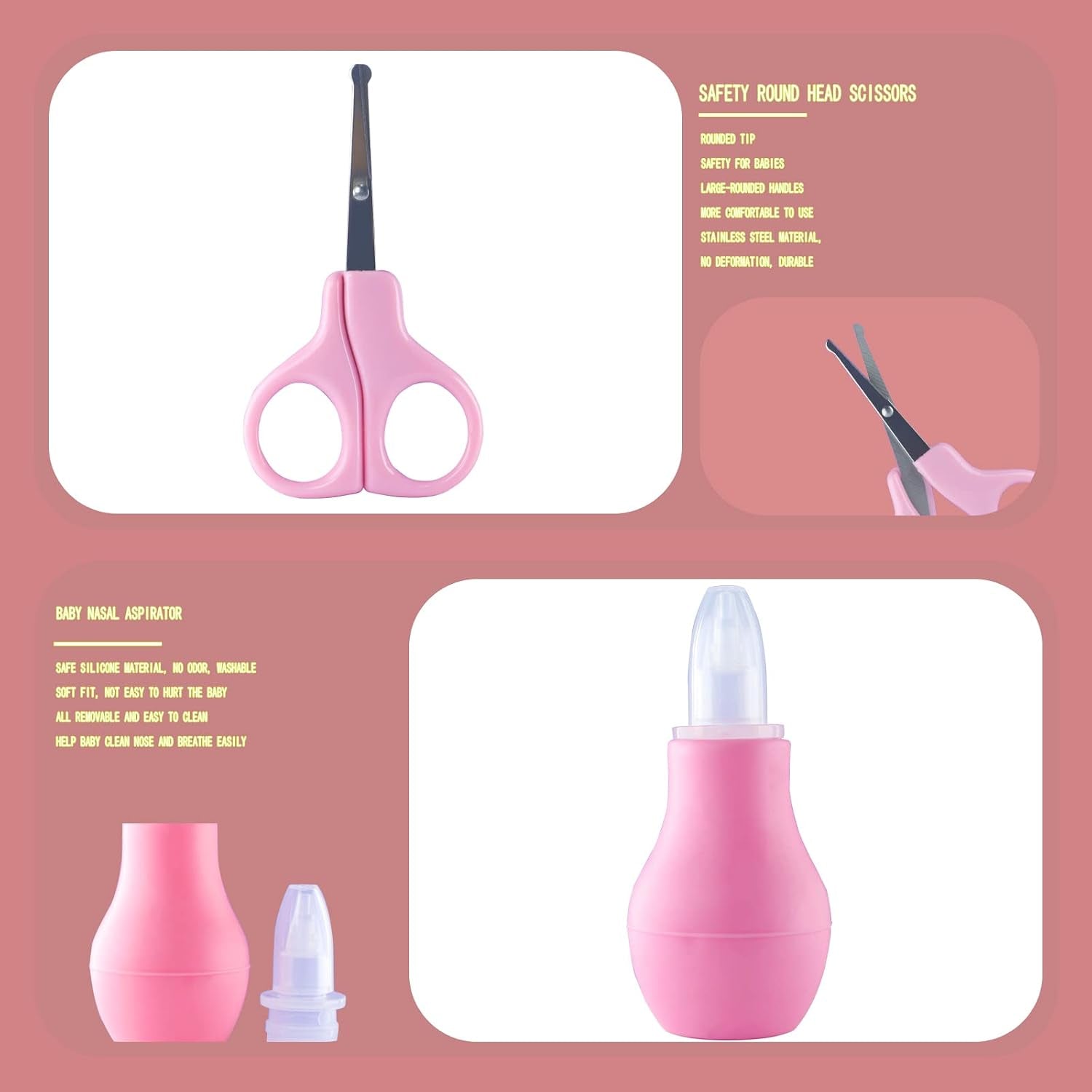 Complete 10-in-1 Baby Grooming Kit - Essential Care Tools for Newborns & Toddlers (Pink)